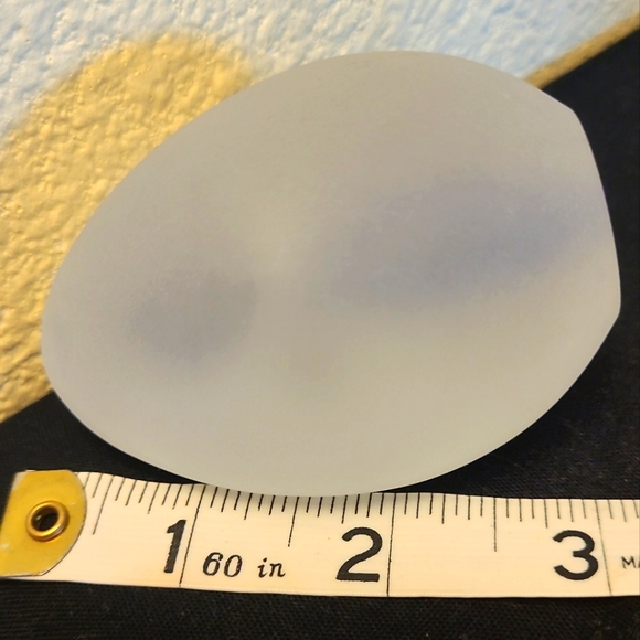 ARTCRISTAL BOHEMIA frosty GLASS blue candle flame egg shaped Paper Weight - Picture 6 of 10